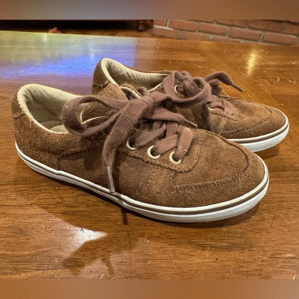 Janie & Jack Brown Suede Sneakers Little Boy Size 10